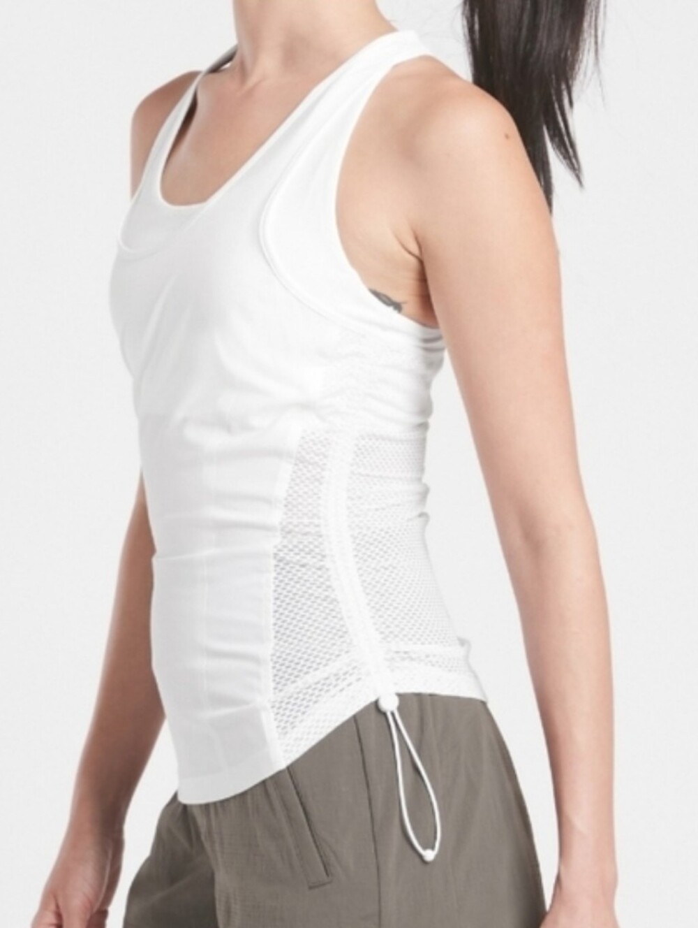 Athleta• White Racerback Mesh-Panel Tank. Sz M